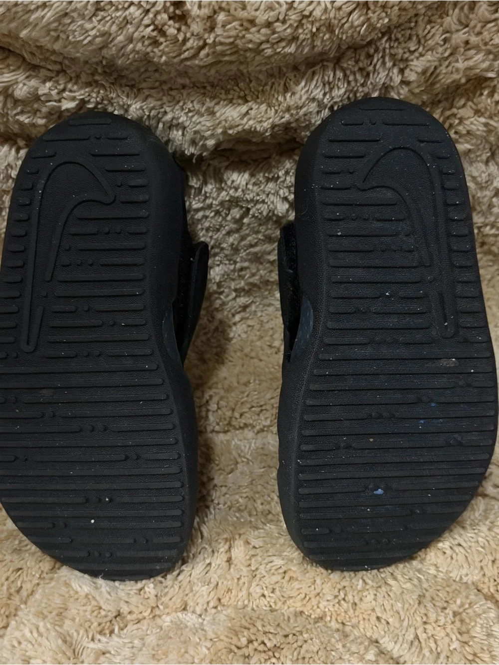 Nike Kids Black Water Shoes with White Swoosh